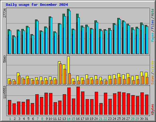Daily usage for December 2024