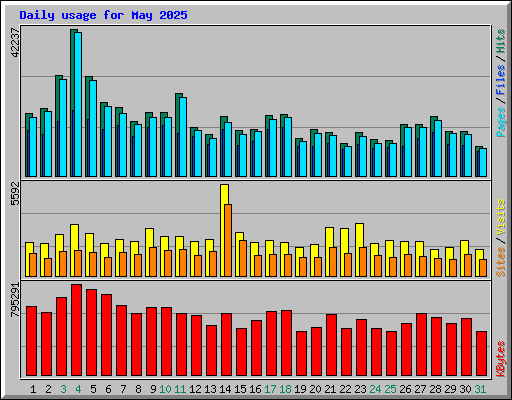 Daily usage for May 2025