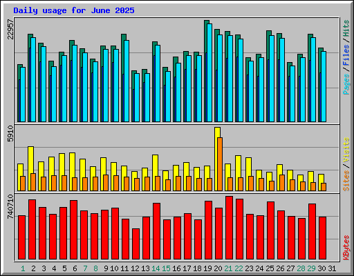 Daily usage for June 2025