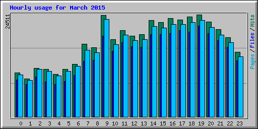 Hourly usage for March 2015