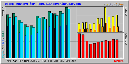 Usage summary for jacquelineeveningwear.com