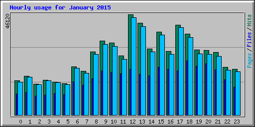 Hourly usage for January 2015