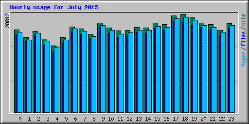 Hourly usage for July 2015