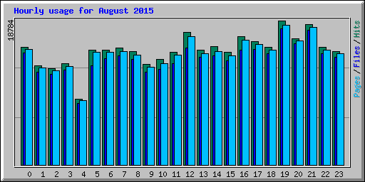 Hourly usage for August 2015