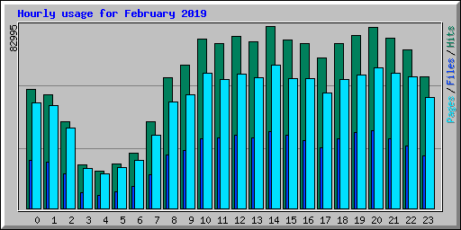 Hourly usage for February 2019