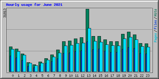 Hourly usage for June 2021