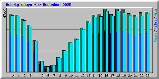 Hourly usage for December 2025